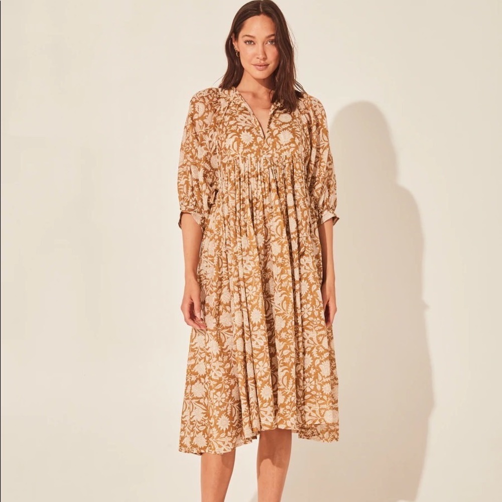 Daughters of India - Kyra Midi Dress - Golden Palm - size M
